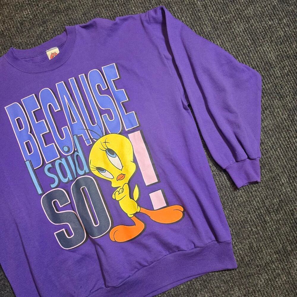 vintage 1997 Looney Tunes tweety bird purple crewneck - Picture 3 of 5